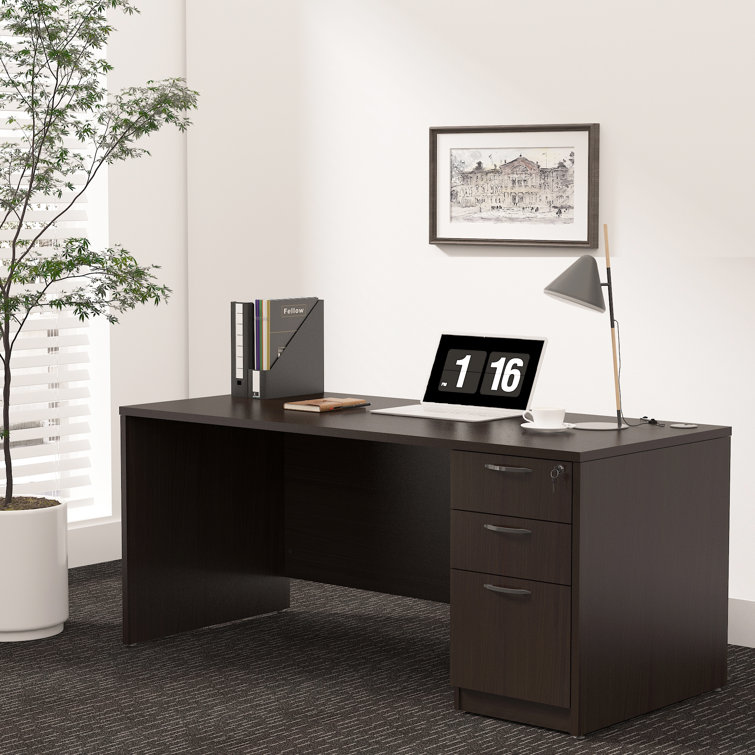 Negin Executive Desk Inbox Zero Color Espresso